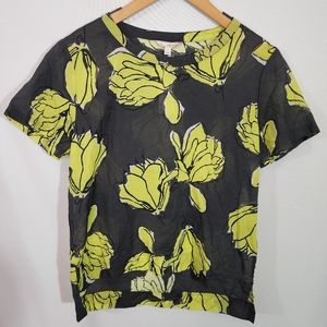 Gap Sheer Floral Print Top